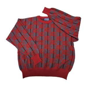 Vintage Aspen Lid By Marceau Sports Black/Red Wool Blend Ski Sweater Women XL